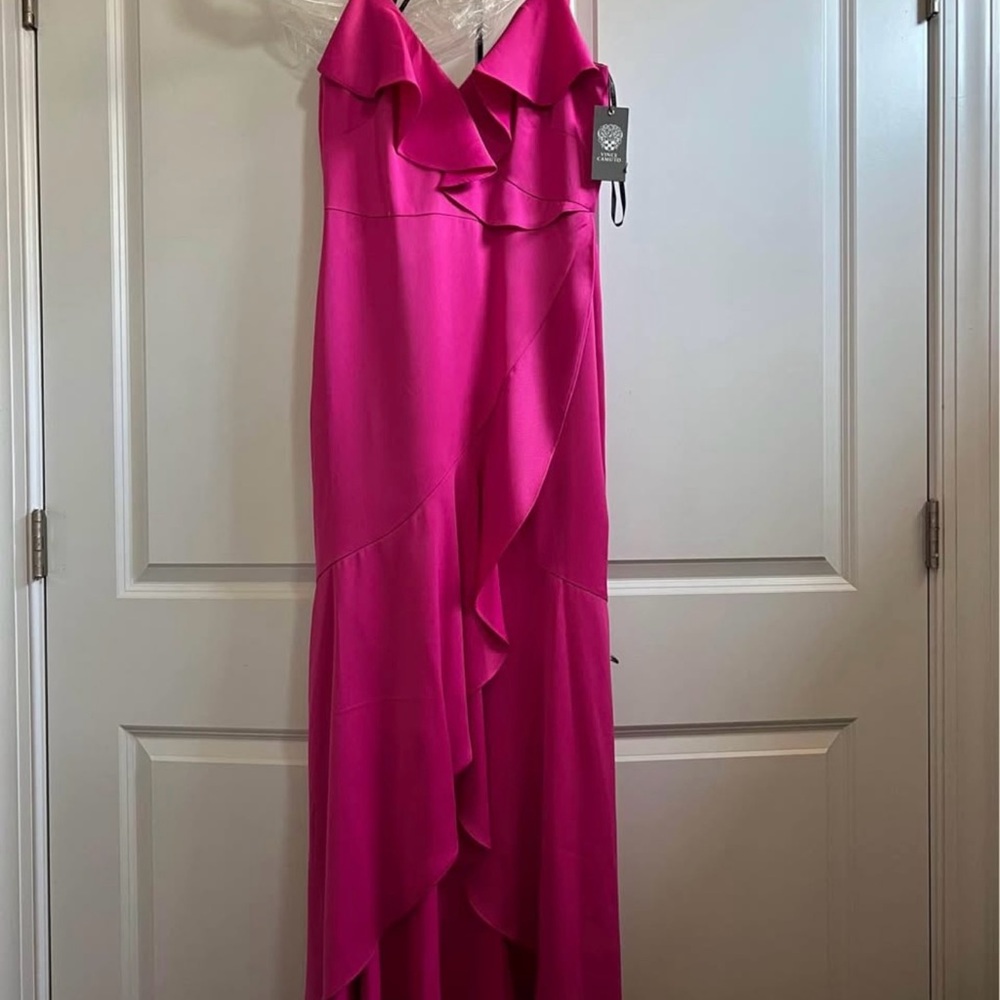 Vince Camuto Vibrant Pink Asymmetrical Dress